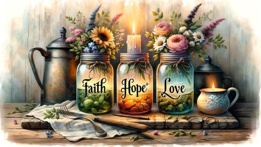 Faith Hope Love Glass Cutting Board, Decorative Kitchen Board, 11 x 7.87 inches (CUT04)