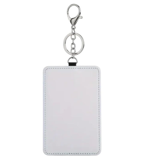 Custom Photo Keychain with Card Holder Picture Display, Metal Ring, Black Faux Leather