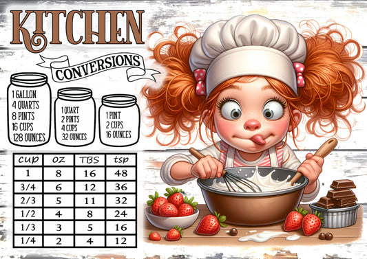 Cooking measurement chart Funny glass cutting board with Kitchen Measurement Conversion Chart, Cooking Reference Guide with Cup, Ounce, Tablespoon Equivalents 11x7.87 inches (CUT28)